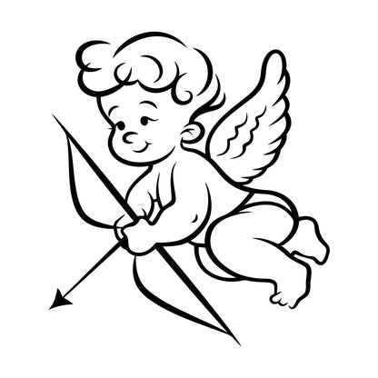 Engraving Decals Valentine'S Day Angel Cartoon Cupid Multi Color Selection