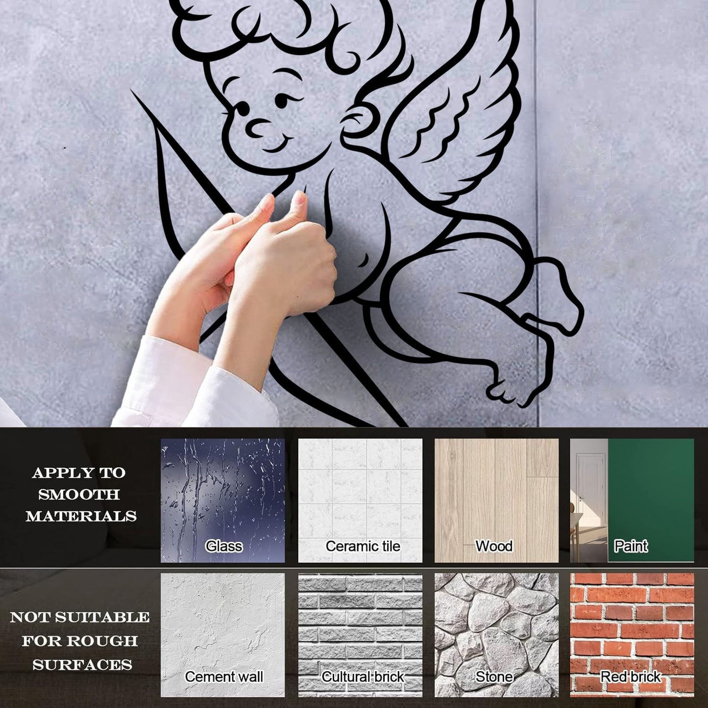 Engraving Decals Valentine'S Day Angel Cartoon Cupid Multi Color Selection