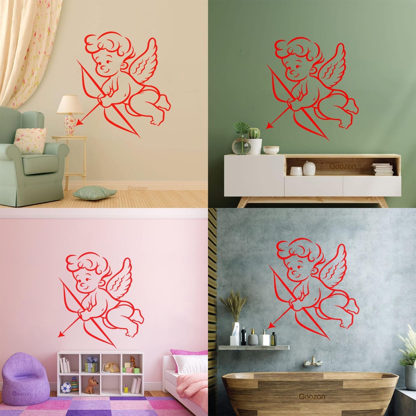 Engraving Decals Valentine'S Day Angel Cartoon Cupid Multi Color Selection