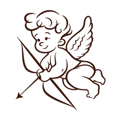Engraving Decals Valentine'S Day Angel Cartoon Cupid Multi Color Selection