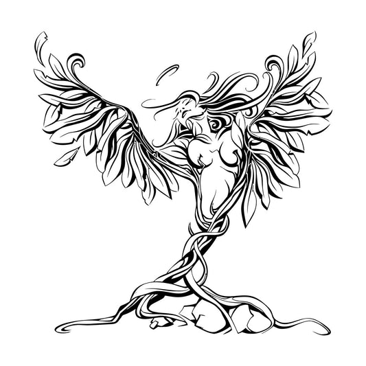 Engraving Stickers Angel Beautiful Appeal Girl Natural Tree Can Modify And Add Information