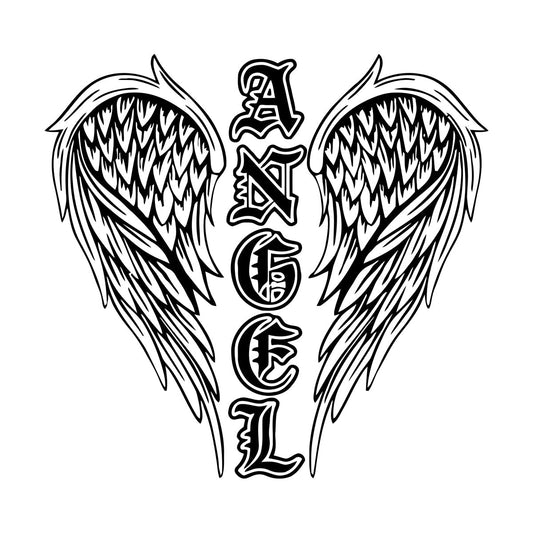 Wall Decals Paster Paper Angel Wings Word Feathers Symbol Window Decals