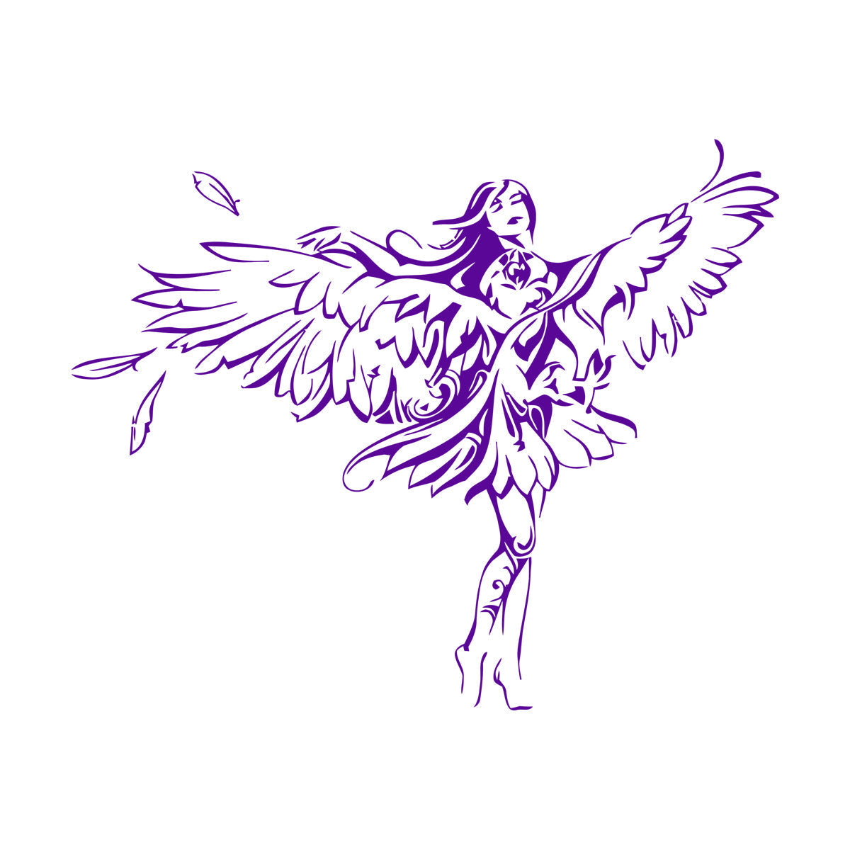 Girl Eagle Bird Angel Romantic Wings Wall Decals Store Decoration