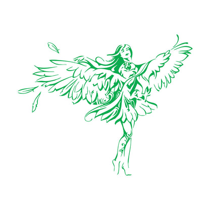 Girl Eagle Bird Angel Romantic Wings Wall Decals Store Decoration