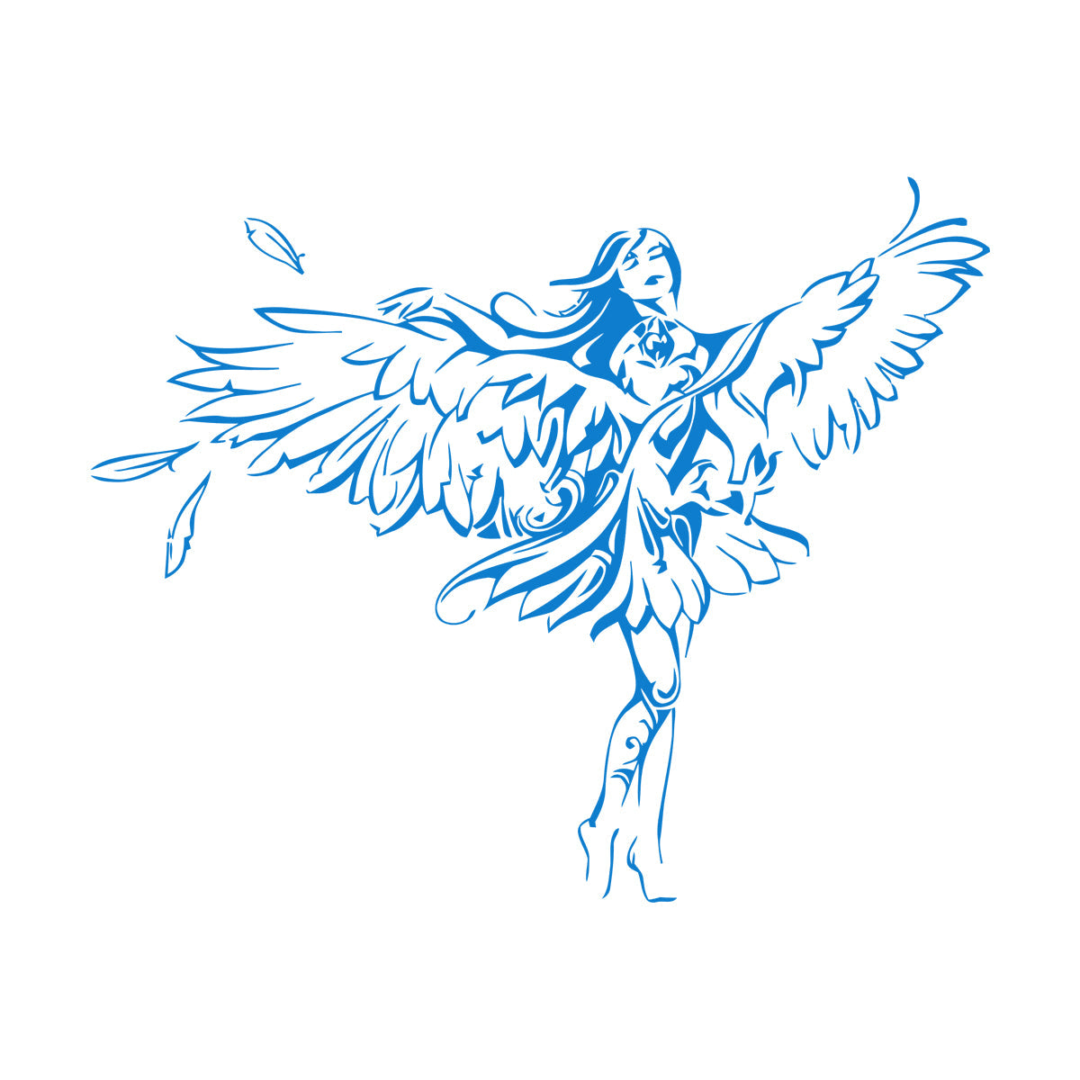 Girl Eagle Bird Angel Romantic Wings Wall Decals Store Decoration