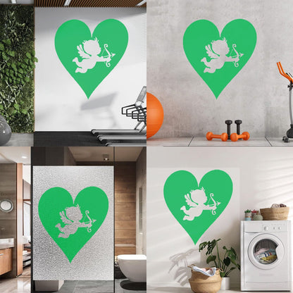 Wall Vinyl Sticker Decor Hearts Angel Cupid Romantic Multi Color Selection