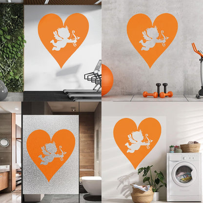 Wall Vinyl Sticker Decor Hearts Angel Cupid Romantic Multi Color Selection