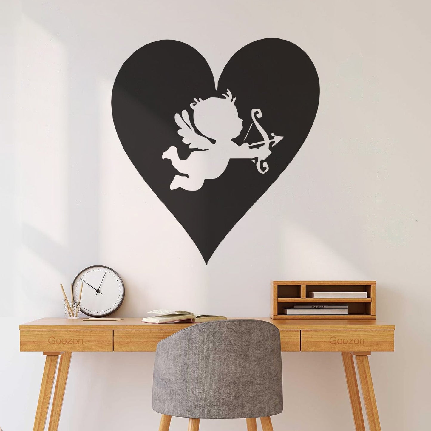 Wall Vinyl Sticker Decor Hearts Angel Cupid Romantic Multi Color Selection