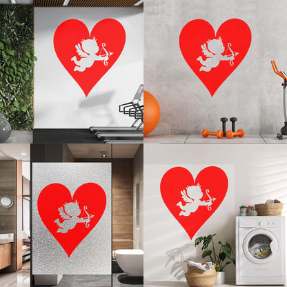 Wall Vinyl Sticker Decor Hearts Angel Cupid Romantic Multi Color Selection