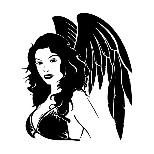 Wall Stickers Girl Angel Woman With Wings Modern Easy Installation