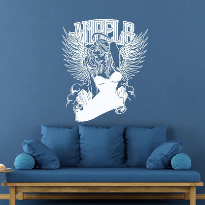 Fine Carving Decals Hot Appeal Girl Angel City Beauty Coolest Art Mural Painting