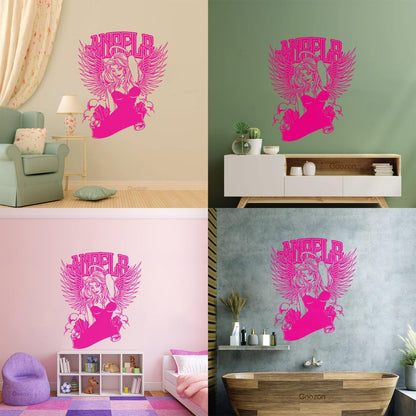 Fine Carving Decals Hot Appeal Girl Angel City Beauty Coolest Art Mural Painting