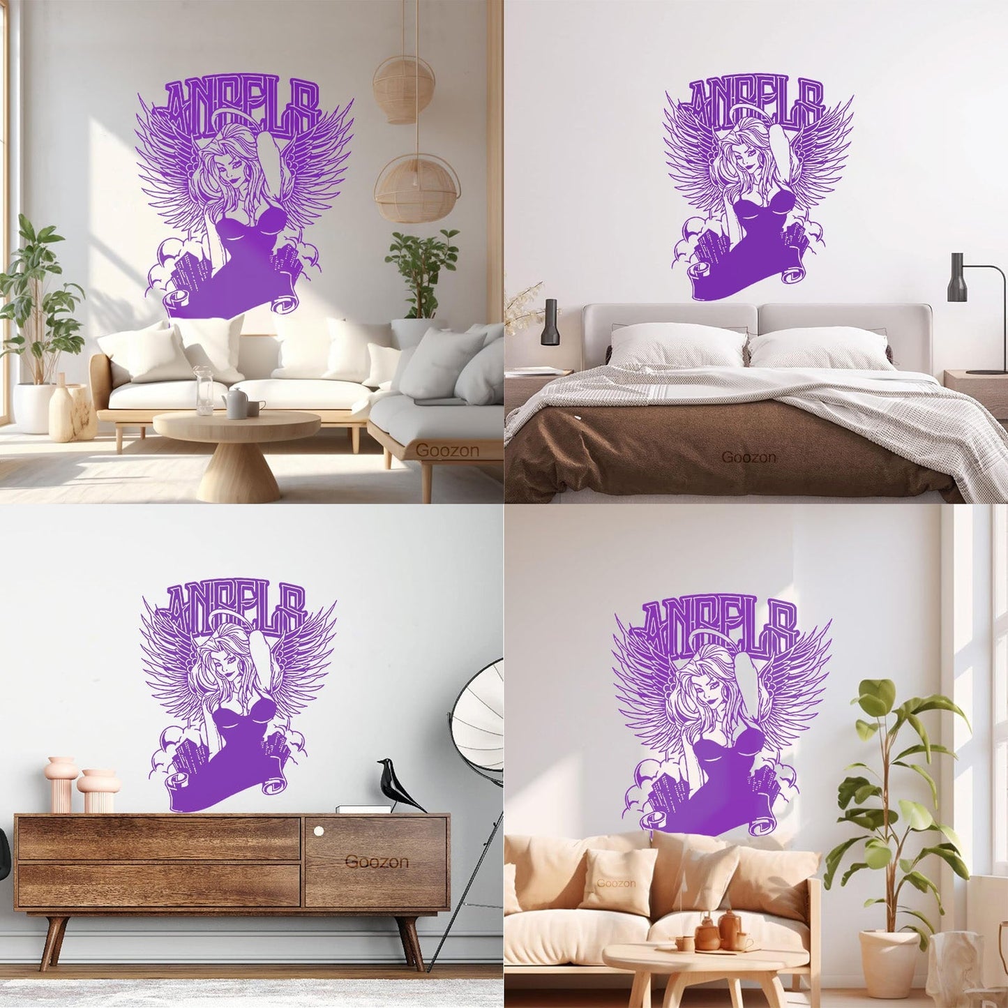 Fine Carving Decals Hot Appeal Girl Angel City Beauty Coolest Art Mural Painting
