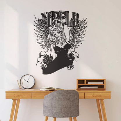 Fine Carving Decals Hot Appeal Girl Angel City Beauty Coolest Art Mural Painting