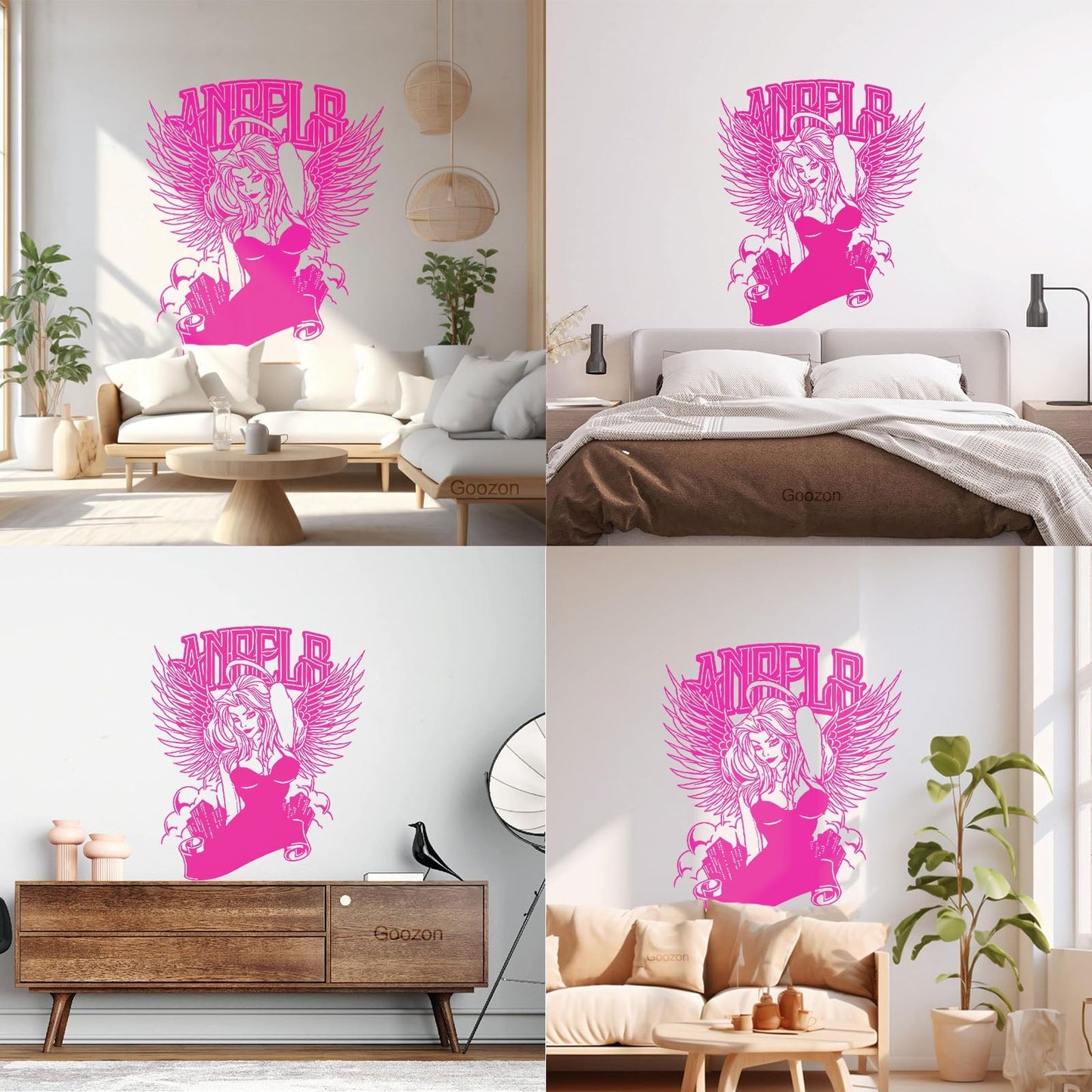 Fine Carving Decals Hot Appeal Girl Angel City Beauty Coolest Art Mural Painting