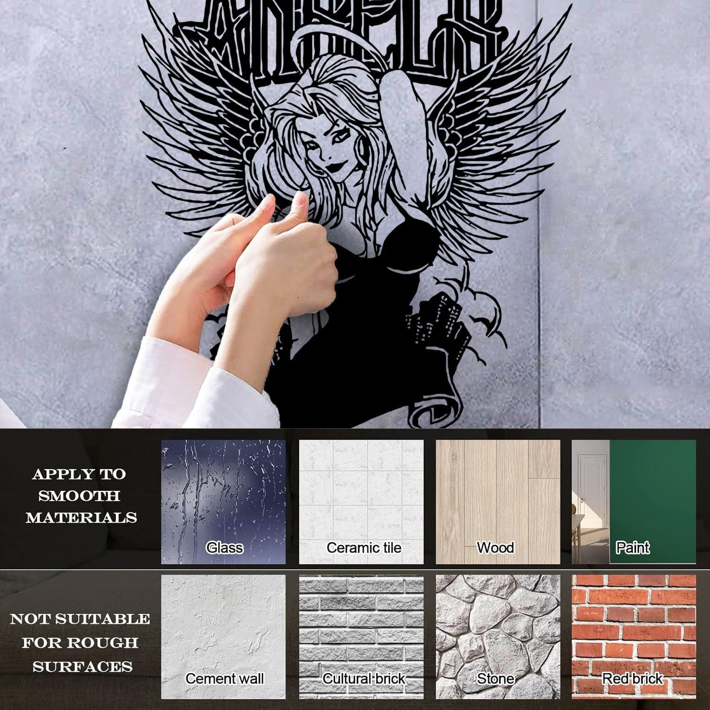 Fine Carving Decals Hot Appeal Girl Angel City Beauty Coolest Art Mural Painting