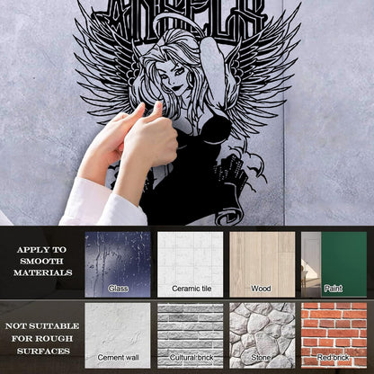 Fine Carving Decals Hot Appeal Girl Angel City Beauty Coolest Art Mural Painting