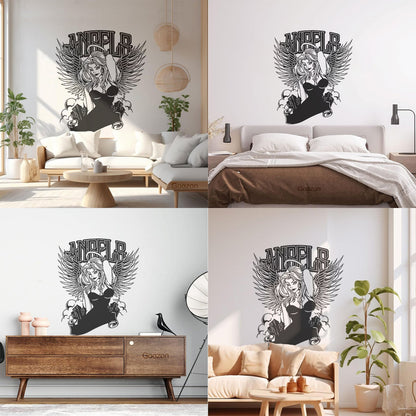 Fine Carving Decals Hot Appeal Girl Angel City Beauty Coolest Art Mural Painting