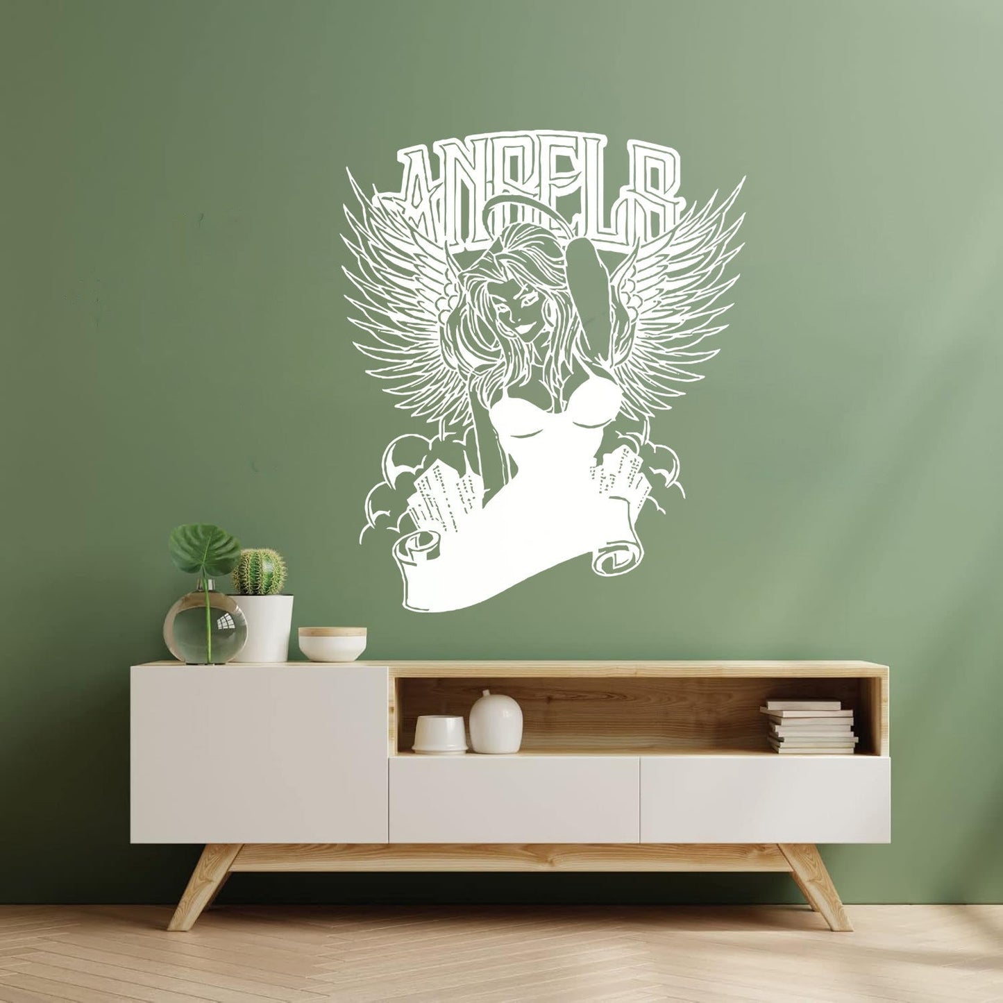 Fine Carving Decals Hot Appeal Girl Angel City Beauty Coolest Art Mural Painting