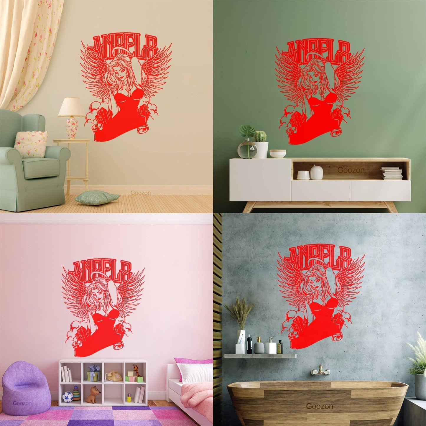 Fine Carving Decals Hot Appeal Girl Angel City Beauty Coolest Art Mural Painting