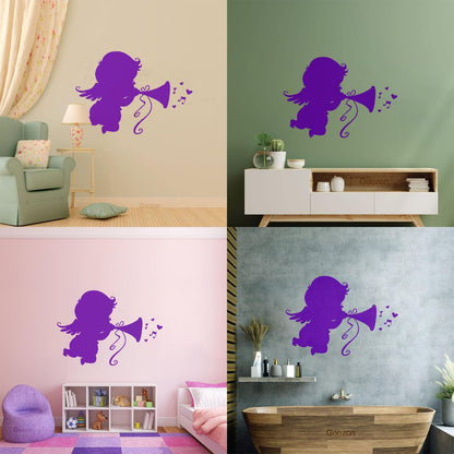 Vinyl Art Sticker Dakar Little Baby Angel Music Notes Multiple Size Options