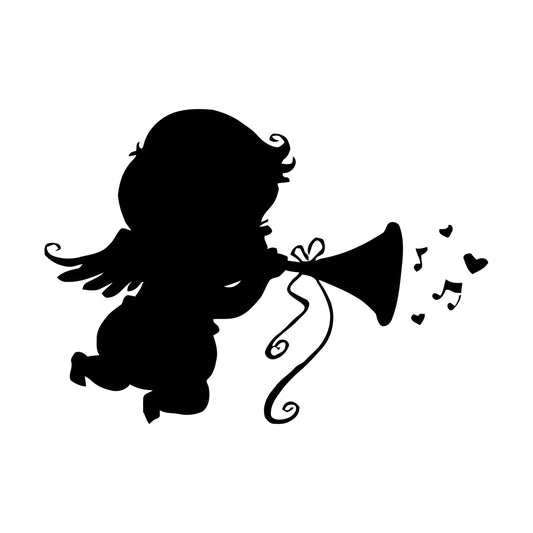 Vinyl Art Sticker Dakar Little Baby Angel Music Notes Multiple Size Options