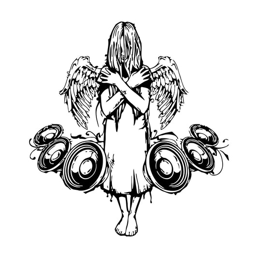 Vinyl Wall Stickers Fallen Angel Music Gothic Scary Cool Wall Beautification