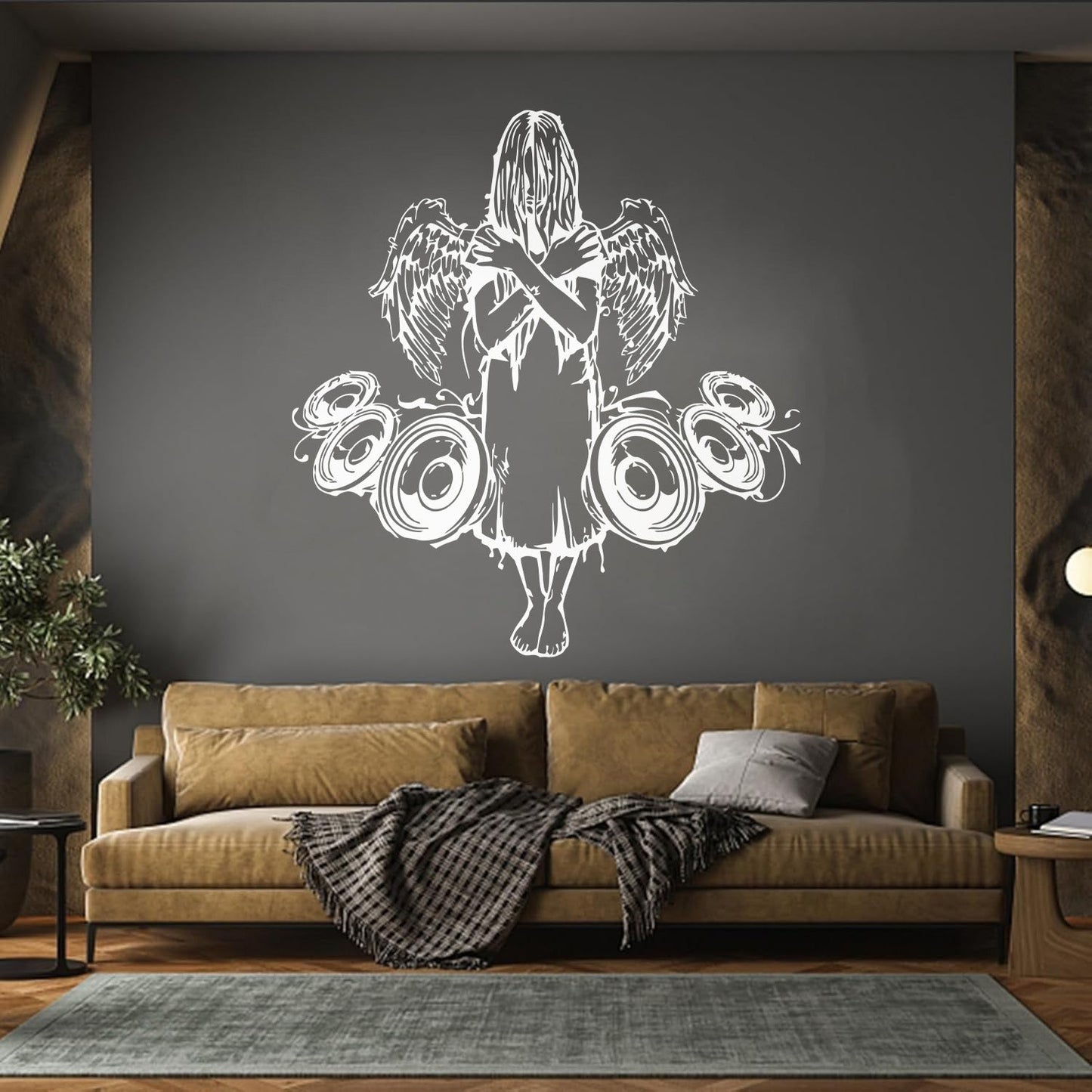 Vinyl Wall Stickers Fallen Angel Music Gothic Scary Cool Wall Beautification