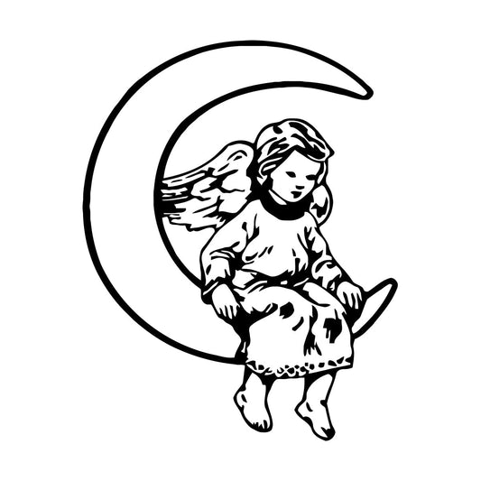 Guardian Angel Moon Heaven Baby Vinyl Wall Decals Window Decals