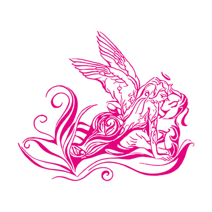 Mural And Wall Vinyl Decal Kissing Angel Love Romantic Flower Store Decoration