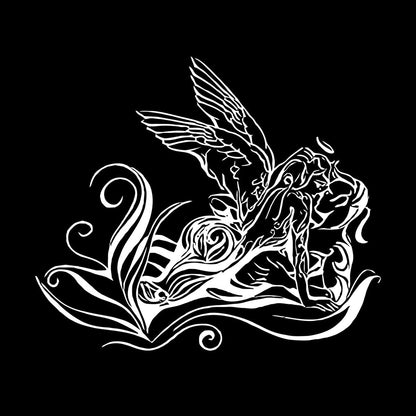 Mural And Wall Vinyl Decal Kissing Angel Love Romantic Flower Store Decoration