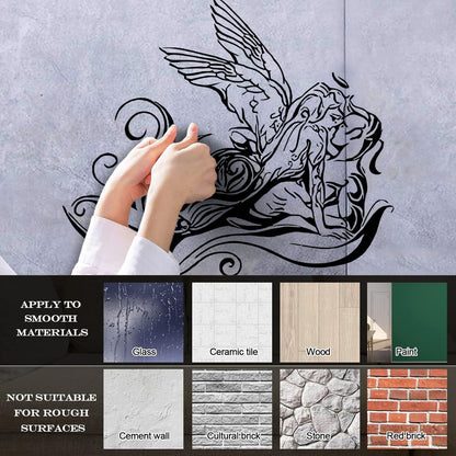 Mural And Wall Vinyl Decal Kissing Angel Love Romantic Flower Store Decoration