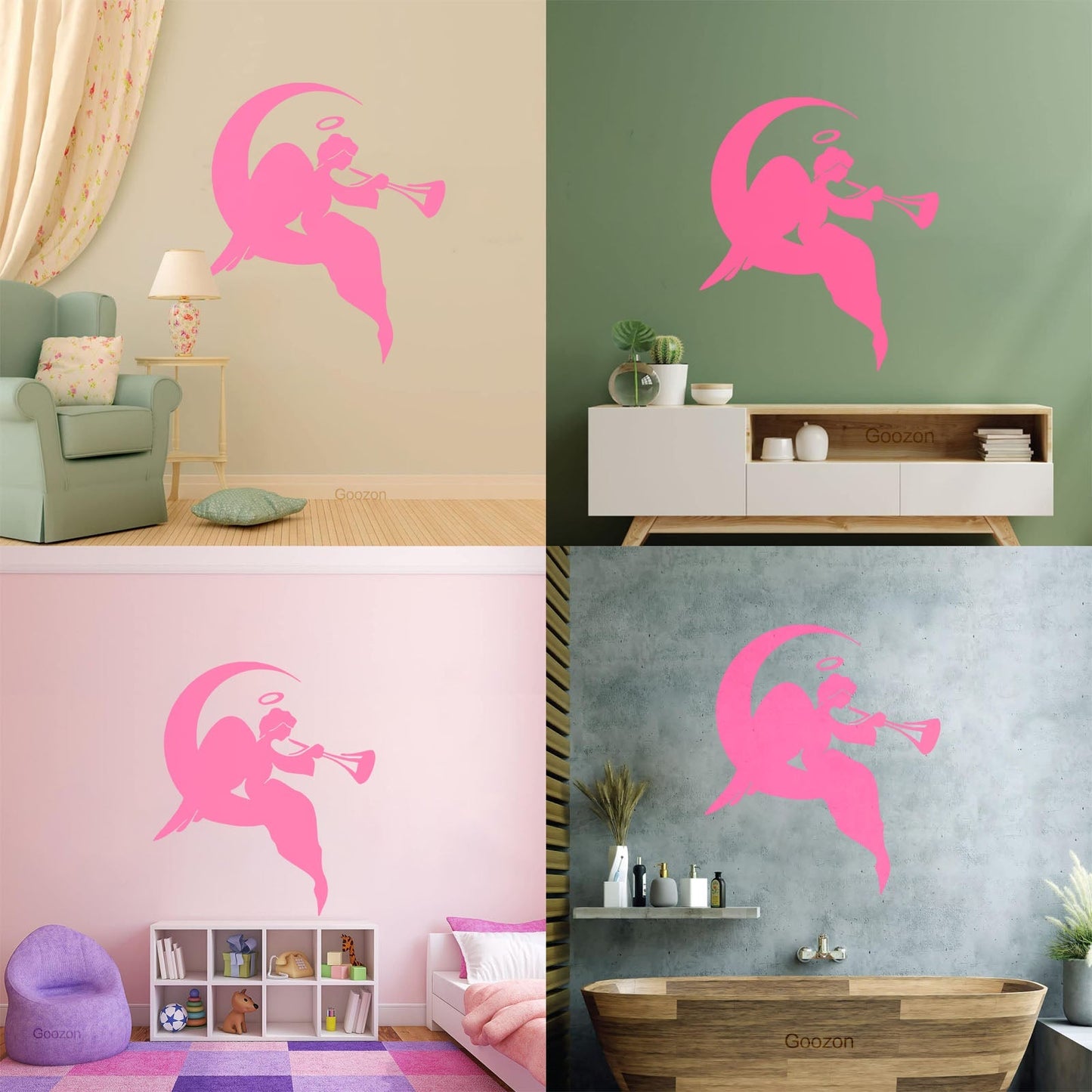 Wall Stickers Paster Paper Religion Religious Angel On A Moon Tattoo Culture