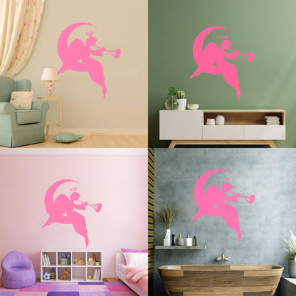 Wall Stickers Paster Paper Religion Religious Angel On A Moon Tattoo Culture