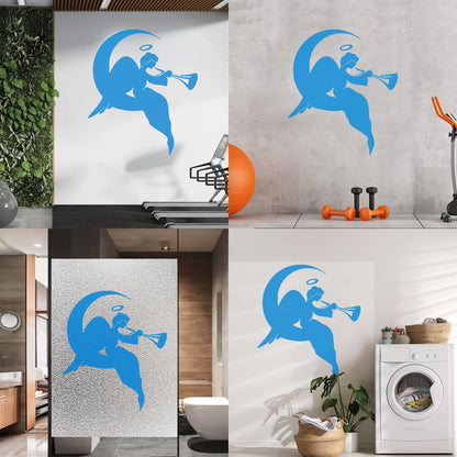 Wall Stickers Paster Paper Religion Religious Angel On A Moon Tattoo Culture