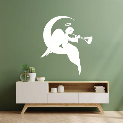 Wall Stickers Paster Paper Religion Religious Angel On A Moon Tattoo Culture