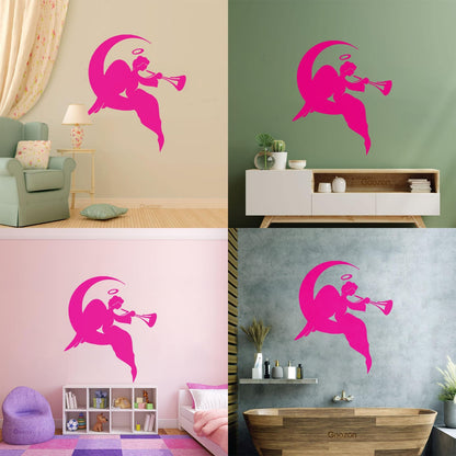 Wall Stickers Paster Paper Religion Religious Angel On A Moon Tattoo Culture