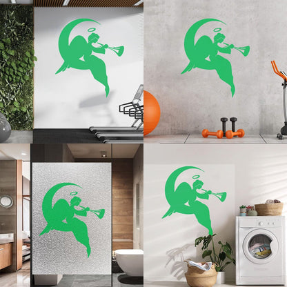 Wall Stickers Paster Paper Religion Religious Angel On A Moon Tattoo Culture