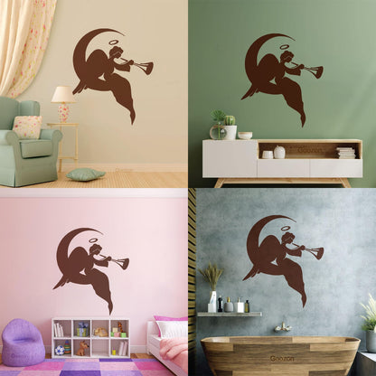 Wall Stickers Paster Paper Religion Religious Angel On A Moon Tattoo Culture