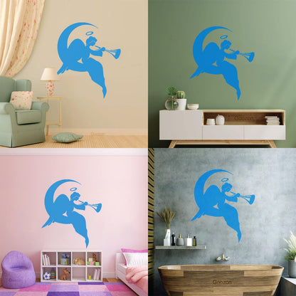Wall Stickers Paster Paper Religion Religious Angel On A Moon Tattoo Culture