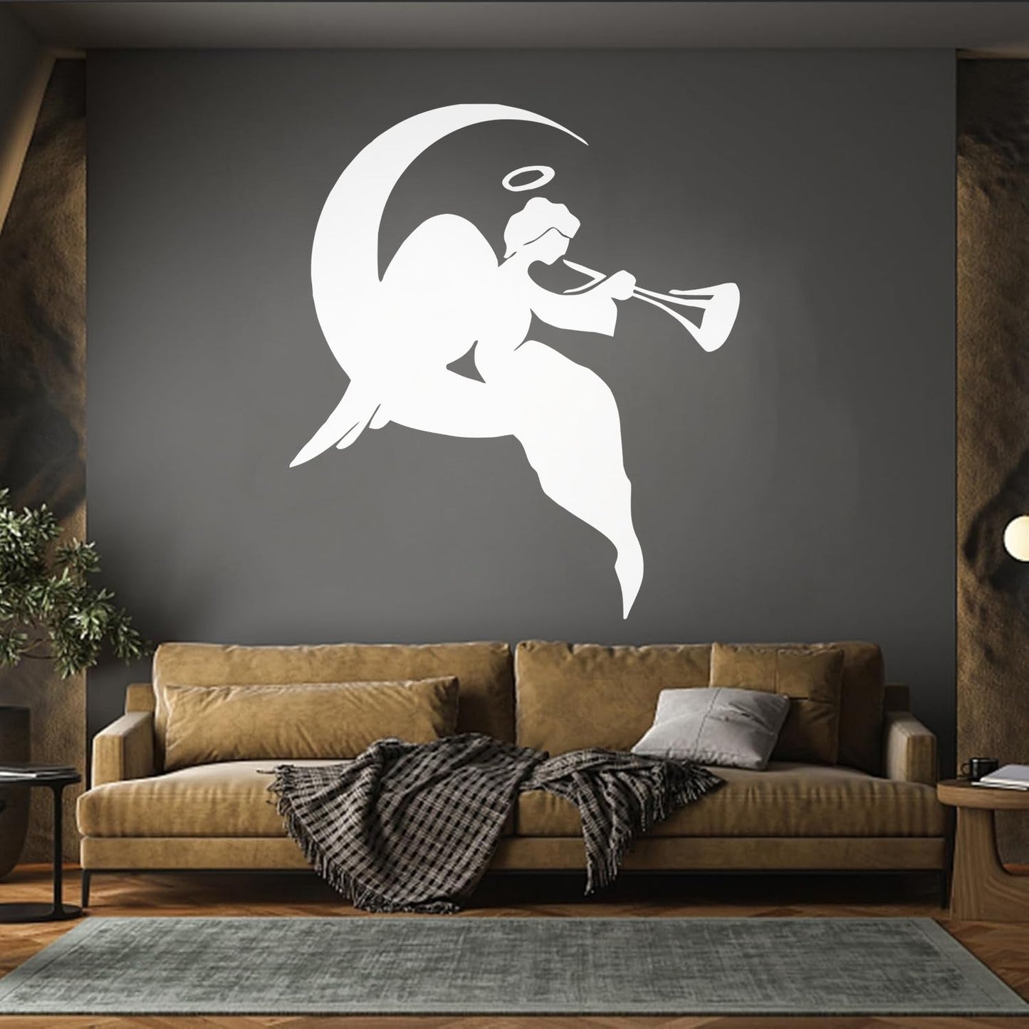 Wall Stickers Paster Paper Religion Religious Angel On A Moon Tattoo Culture