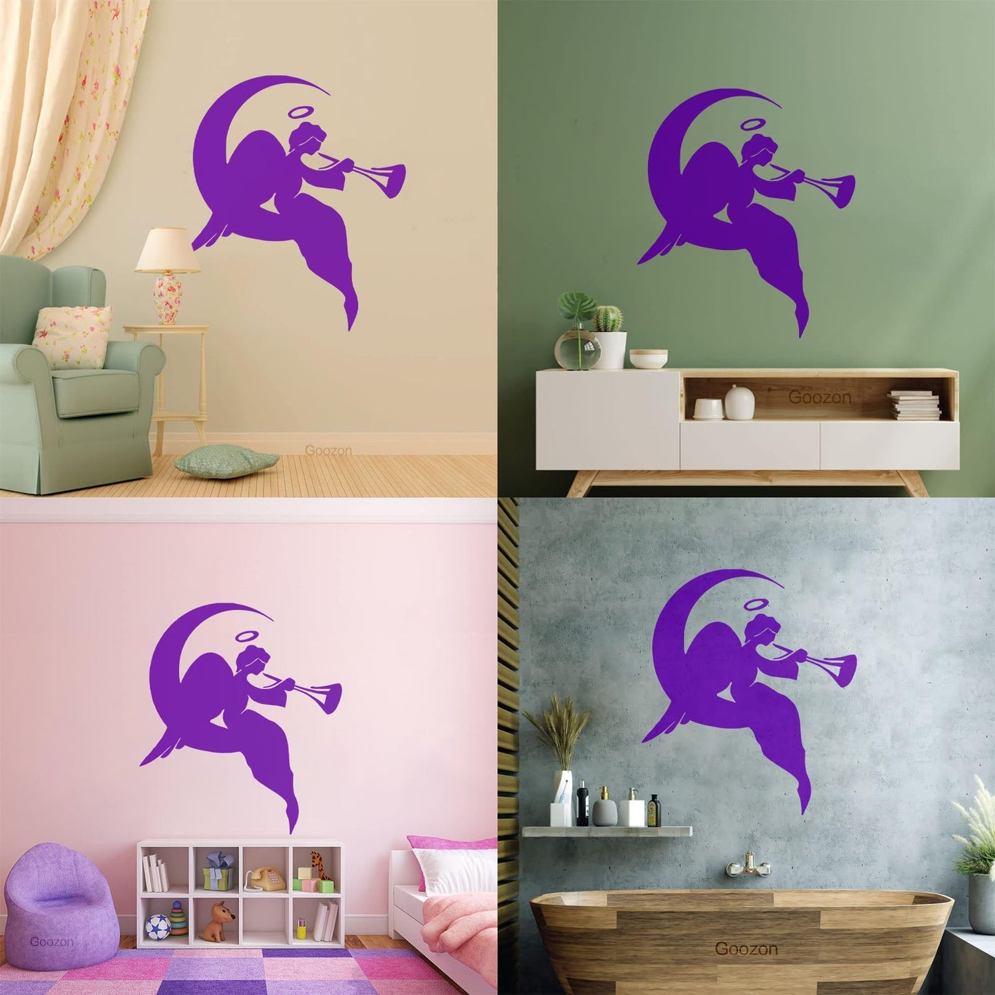 Wall Stickers Paster Paper Religion Religious Angel On A Moon Tattoo Culture