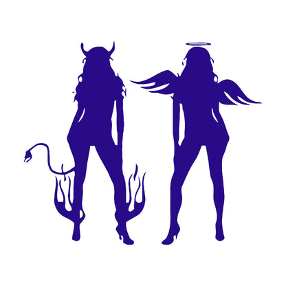 Wall Vinyl Sticker Decor Appeal Girl Devil Evil Angel Good Cool Removable Without Leaving Glue
