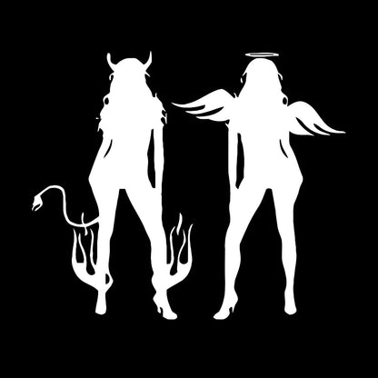 Wall Vinyl Sticker Decor Appeal Girl Devil Evil Angel Good Cool Removable Without Leaving Glue
