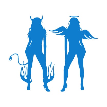Wall Vinyl Sticker Decor Appeal Girl Devil Evil Angel Good Cool Removable Without Leaving Glue
