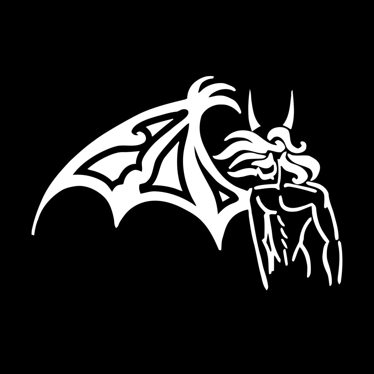 Fine Carving Stickers Fallen Angel One Wing Horns Beautiful Self Adhesive