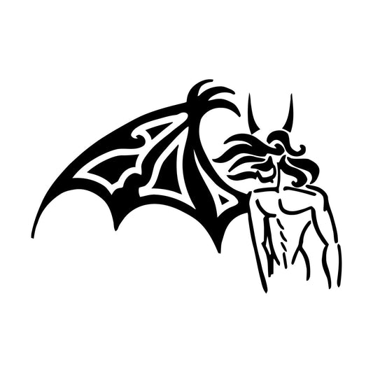 Fine Carving Stickers Fallen Angel One Wing Horns Beautiful Self Adhesive