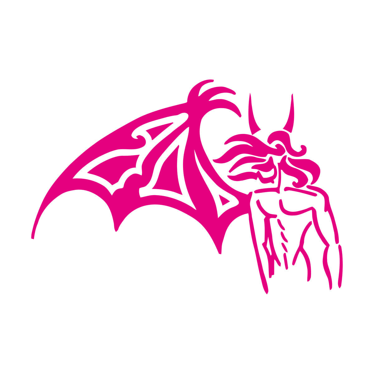 Fine Carving Stickers Fallen Angel One Wing Horns Beautiful Self Adhesive