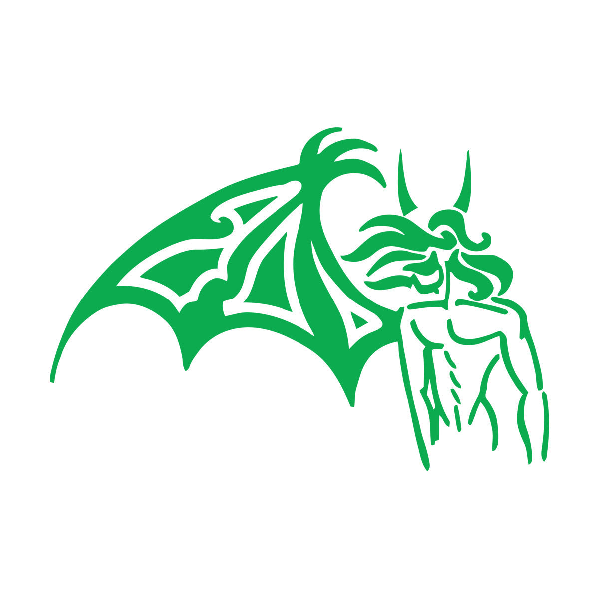 Fine Carving Stickers Fallen Angel One Wing Horns Beautiful Self Adhesive