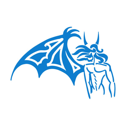 Fine Carving Stickers Fallen Angel One Wing Horns Beautiful Self Adhesive